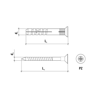 Kołki szybkiego montażu 6,0 x 40 mm (200 szt) Wkręt-met