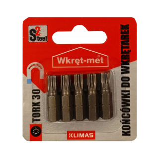 Końcówki do wkrętarek bity typ TORX 30/dł. 25 mm (5 szt)