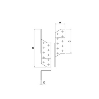 Łącznik krokwiowy prawy ŁK-2P 40x170x100x2 mm