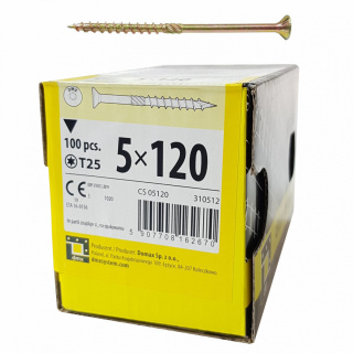 Wkręty ciesielskie DMX łeb stożkowy gniazdo TORX 5 x 120 mm (100 szt)