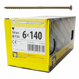 Wkręty ciesielskie DMX łeb stożkowy gniazdo TORX 6 x 140 mm (100 szt)