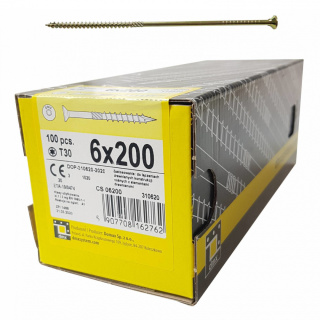 Wkręty ciesielskie DMX łeb stożkowy gniazdo TORX 6 x 200 mm (100 szt)