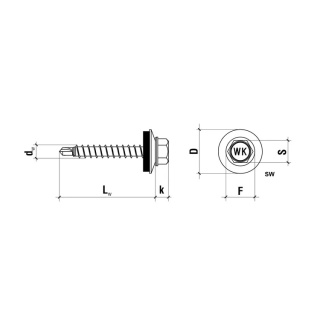 Wkręty farmerskie blacha-drewno 4,8 x 35 mm (250 szt) WFD RAL 3011