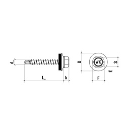 Wkręty farmerskie blacha-drewno 4,8 x 35 mm (250 szt) WFD RAL 8019