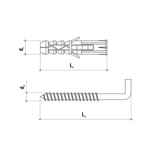 Kołki rozporowe z hakiem prostym 10 x 50 (100szt)