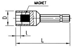 Uchwyt magnetyczny 1/4" 51 mm SW13 Wurth