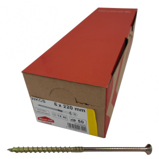 Wkręty ciesielskie łeb stożkowy gniazdo TORX 8 x 220 mm (50 szt)