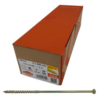 Wkręty ciesielskie łeb stożkowy gniazdo TORX 8 x 260 mm (50 szt)