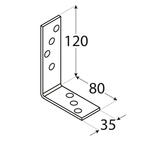 Kątownik belki KB2 120x80x35x4 mm