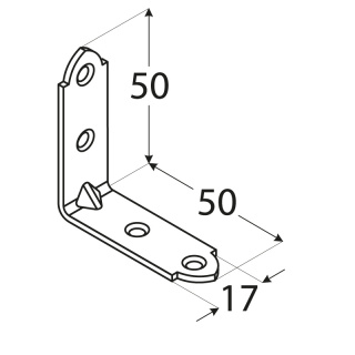 Kątownik wąski KW3 50x50x17x2 mm