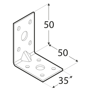 Kątownik z przetłoczeniem lekki KPL5 50x50x35x2 mm