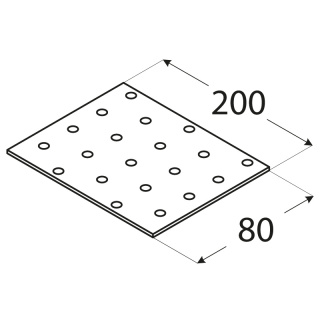 Płytka perforowana PP9 80x200x2 mm