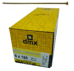 Wkręty ciesielskie DMX łeb stożkowy gniazdo TORX 6 x 180 mm (100 szt)