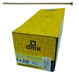 Wkręty ciesielskie DMX łeb stożkowy gniazdo TORX 6 x 220 mm (100 szt)