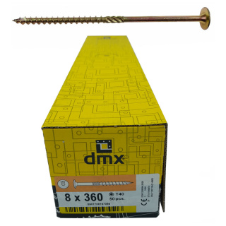 Wkręty ciesielskie DMX talerzowe gniazdo TORX 8 x 360 mm (50 szt)