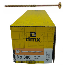 Wkręty ciesielskie DMX talerzowe gniazdo TORX 8 x 300 mm (50 szt)