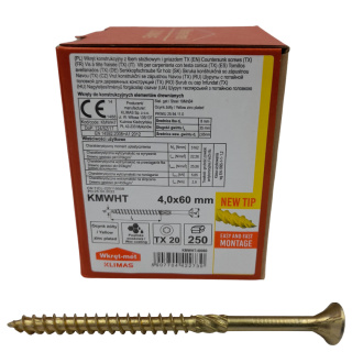 Wkręty ciesielskie łeb stożkowy gniazdo TORX 4 x 60 mm (250 szt)