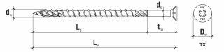 Wkręty ciesielskie łeb stożkowy gniazdo TORX 5 x 120 mm (200 szt)