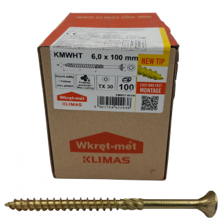 Wkręty ciesielskie łeb stożkowy gniazdo TORX 6 x 100 mm (100 szt)