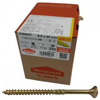 Wkręty ciesielskie łeb stożkowy gniazdo TORX 6 x 60 mm (200 szt)