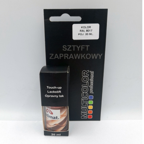 Lakier sztyft zaprawkowy 20 ml brązowy RAL 8017 Budmat