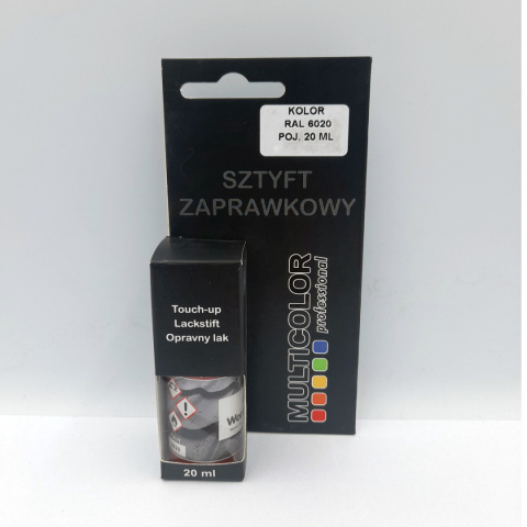 Lakier sztyft zaprawkowy 20 ml zielony RAL 6020 Budmat