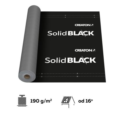 Membrana dachowa CREATON SolidBlack 190g/m2 1,5m x 50 m - rolka 75m2