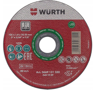 Tarcza do cięcia metalu 125x1,0x22,23 mm Wurth