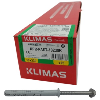 Kołki ramowe rozporowe 10x230 mm łeb sześciokątny gniazdo TX (25 szt)