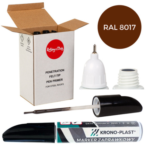 Marker zaprawkowy 2w1 15 ml RAL 8017 Krono-Plast Marker zaprawkowy 2w1 15 ml RAL 8017 Krono-Plast
