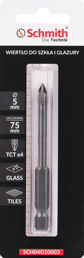 Wiertło do szkła i glazury 5x75 mm Schmith