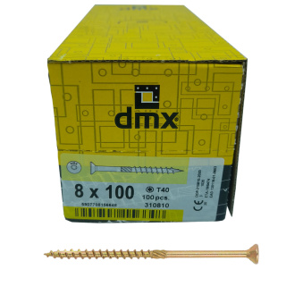 Wkręty ciesielskie DMX łeb stożkowy gniazdo TORX 8 x 100 mm (100 szt)