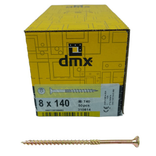 Wkręty ciesielskie DMX łeb stożkowy gniazdo TORX 8 x 140 mm (50 szt)