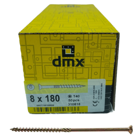 Wkręty ciesielskie DMX łeb stożkowy gniazdo TORX 8 x 180 mm (50 szt) Wkręty ciesielskie DMX łeb stożkowy gniazdo TORX 8 x 180 mm (50 szt)