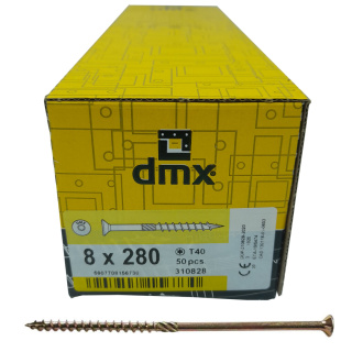 Wkręty ciesielskie DMX łeb stożkowy gniazdo TORX 8 x 280 mm (50 szt)