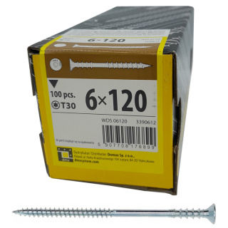 Wkręty ciesielskie dystansowe DMX łeb stożkowy 6x120 mm (100 szt)