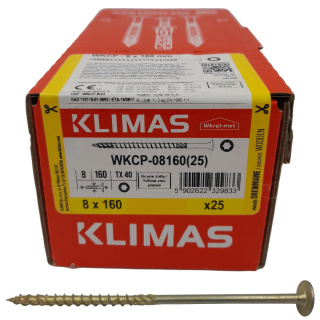 Wkręty ciesielskie łeb talerzowy gniazdo TORX 8 x 160 mm (25 szt)