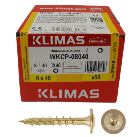 Wkręty ciesielskie łeb talerzowy gniazdo TORX 8 x 40 mm (50 szt) Wkręty ciesielskie łeb talerzowy gniazdo TORX 8 x 40 mm (50 szt)