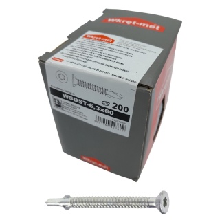 Wkręty samowiercące drewno-stal 6,3 x 60 mm (200 szt) gniazdo TX