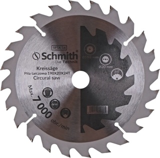 Piła tarczowa 190x20x24T Schmith