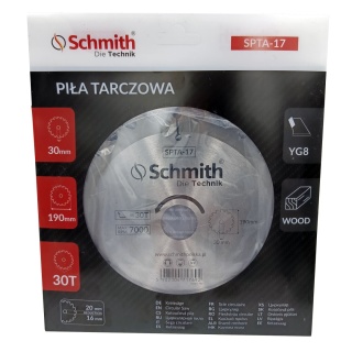 Piła tarczowa 190x30x30T Schmith