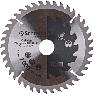 Piła tarczowa 190x30x40T Schmith