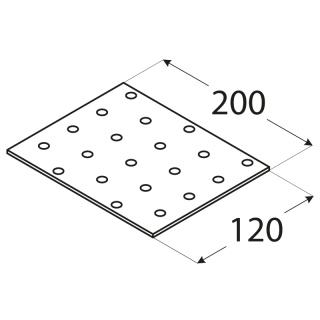 Płytka perforowana PP18 120x200x2 mm